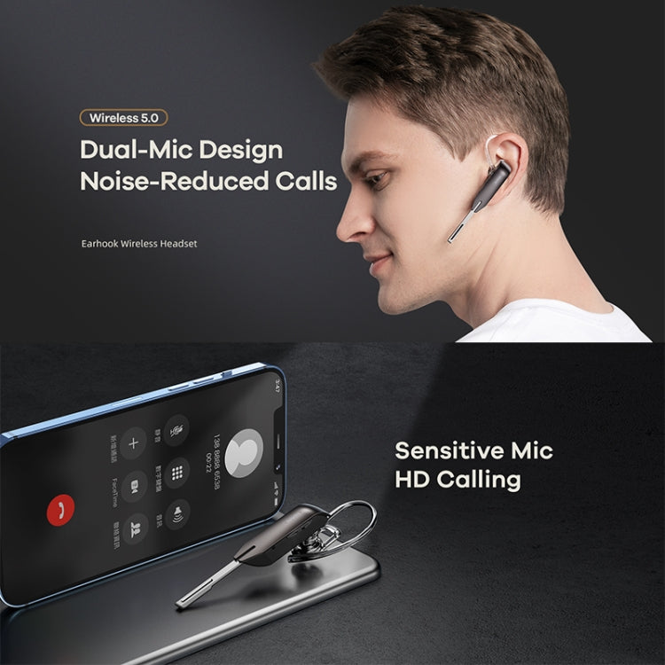Remax RB-T38 Bluetooth 5.0 Wireless Metal Noise Reduction Bluetooth Earphone(Black)