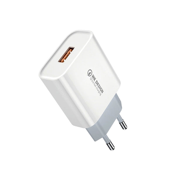 WK WP-U57 Max 18W Maxspeed QC3.0 Fast Charger +  USB to Micro USB Data Cable, Plug Type:EU Plug