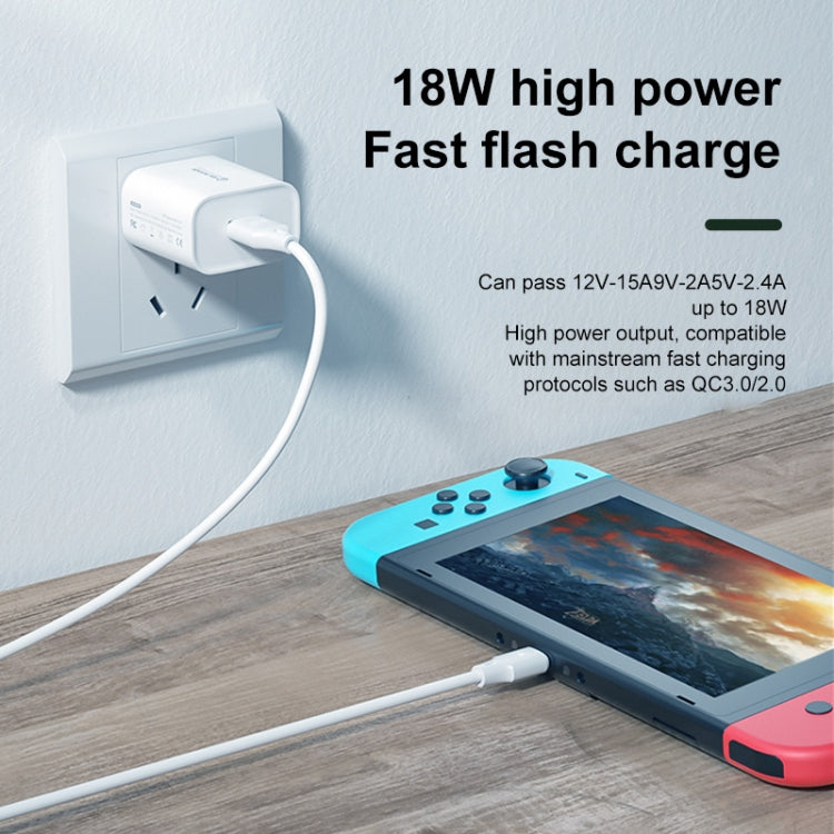WK WP-U57 Max 18W Maxspeed QC3.0 Fast Charger + USB to 8 Pin Data Cable, Plug Type:US Plug