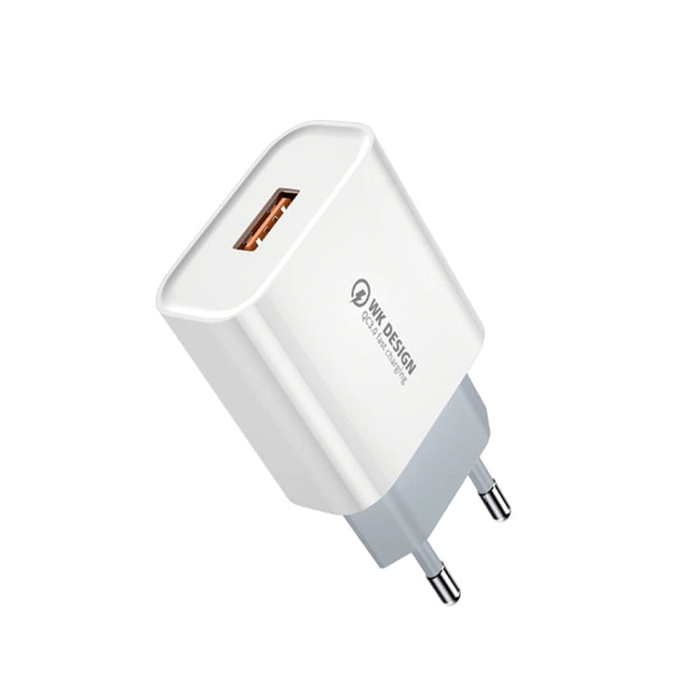 WK WP-U57 Max 18W Maxspeed QC3.0 Fast Charger + USB to 8 Pin Data Cable, Plug Type:EU Plug