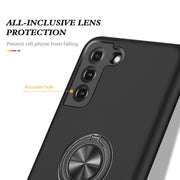 For Samsung Galaxy S21 5G PC + TPU Shockproof Magnetic Protective Case with Invisible Ring Holder(Black)