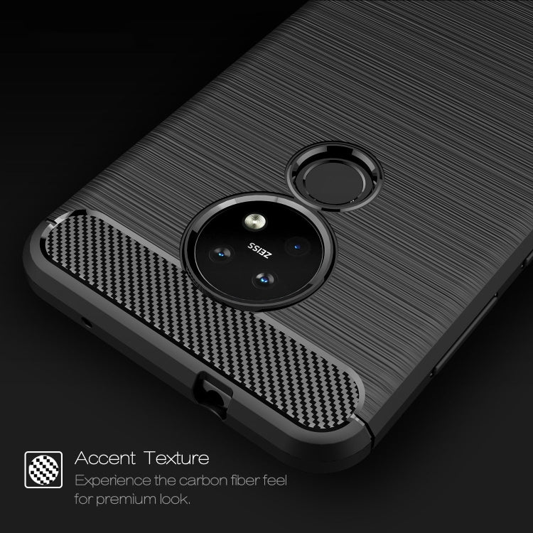 For Nokia 7.2 & 6.2 Brushed Texture Carbon Fiber TPU Protective Case(Black)