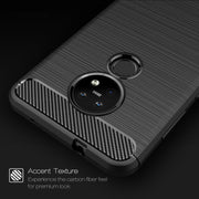 For Nokia 7.2 & 6.2 Brushed Texture Carbon Fiber TPU Protective Case(Black)