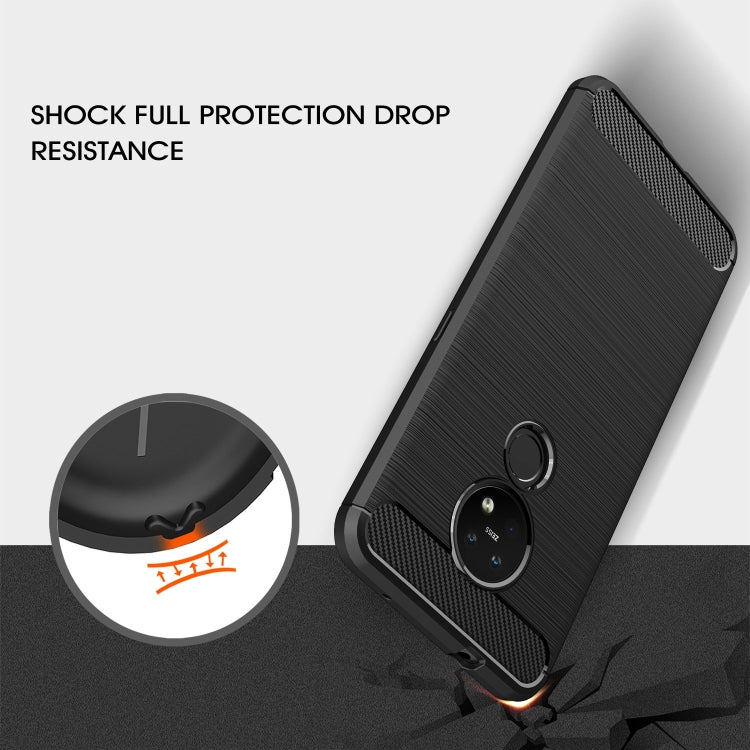 For Nokia 7.2 & 6.2 Brushed Texture Carbon Fiber TPU Protective Case(Black)