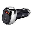 YSY-312PD QC3.0 USB + PD 18W USB-C / Type-C Dual Ports Fast Charging Car Charger(Black) - Car Charger by PMC TechLife | Online Shopping South Africa | PMC TechLife
