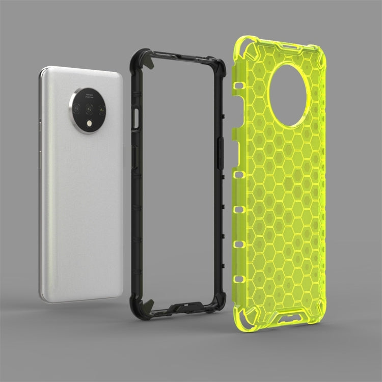 For OnePlus 7T Shockproof Honeycomb PC + TPU Case(Black)
