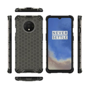 For OnePlus 7T Shockproof Honeycomb PC + TPU Case(Black)