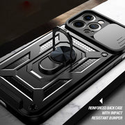 For iPhone 11 Sliding Camera Cover Design TPU+PC Protective Case (Black)