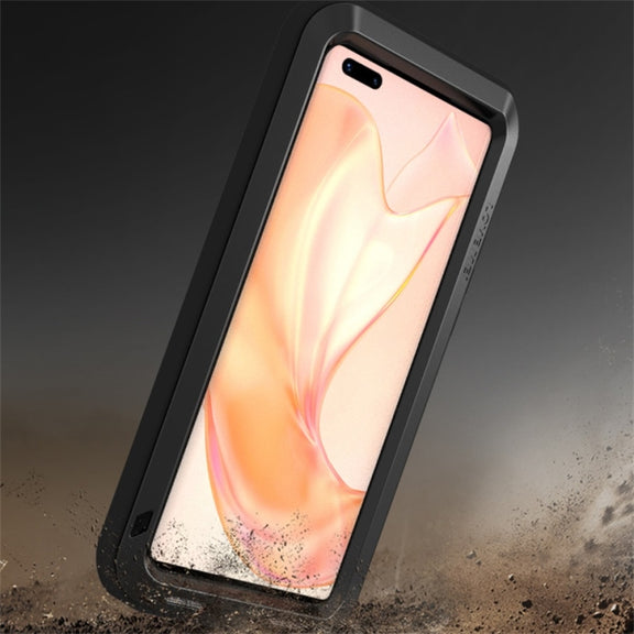 For Huawei Mate 40 Pro LOVE MEI Metal Shockproof Water-resistant Dustproof Protective Case without Glass(Black)