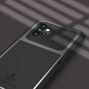 For Samsung Galaxy A72 5G / 4G LOVE MEI Metal Shockproof Water-resistant Dustproof Protective Case with Glass(Silver)
