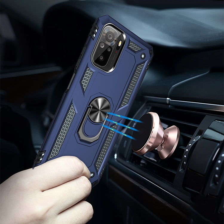 For Xiaomi Redmi Note 10 / Note 10s Shockproof TPU + PC Protective Case with 360 Degree Rotating Holder(Blue)