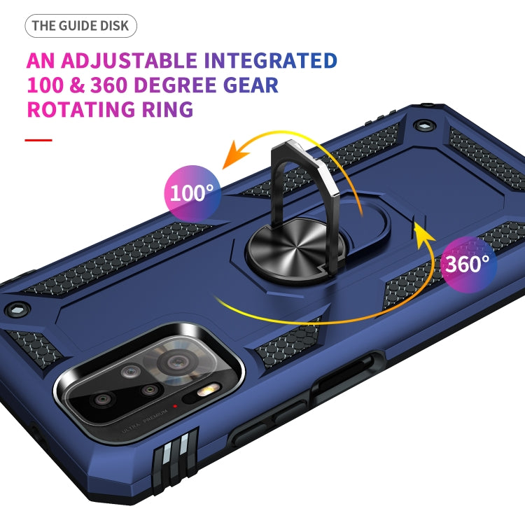 For Xiaomi Redmi Note 10 / Note 10s Shockproof TPU + PC Protective Case with 360 Degree Rotating Holder(Blue)