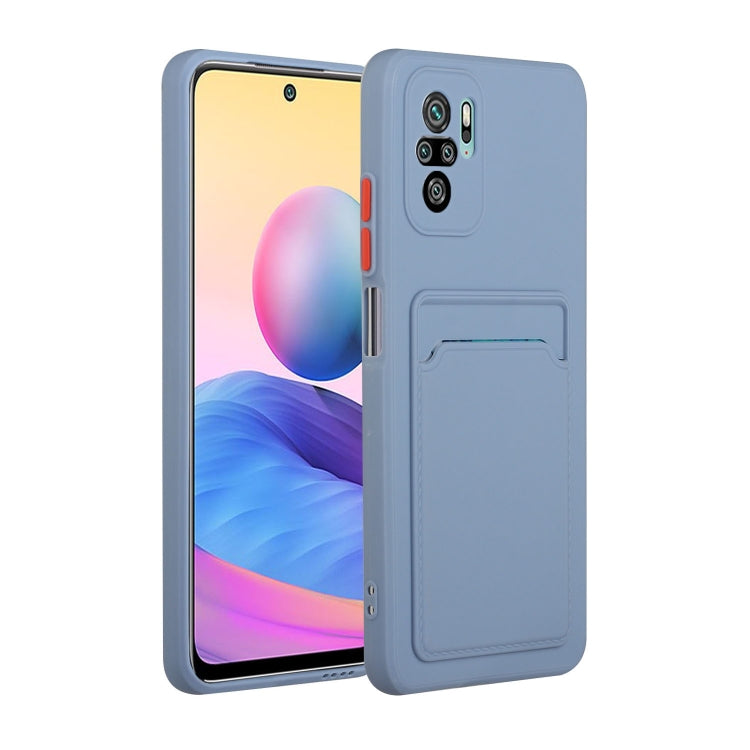 For Xiaomi Redmi Note 10 Pro Card Slot Design Shockproof TPU Protective Case(Gray)
