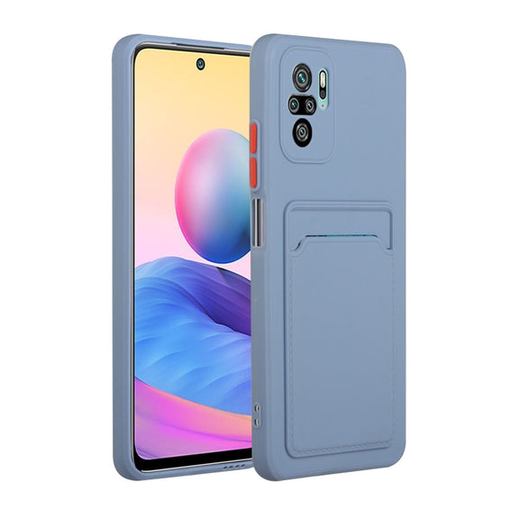 For Xiaomi Redmi Note 10 Pro Card Slot Design Shockproof TPU Protective Case(Gray)