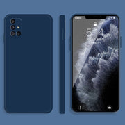 For Samsung Galaxy M51 Solid Color Imitation Liquid Silicone Straight Edge Dropproof Full Coverage Protective Case(Blue)