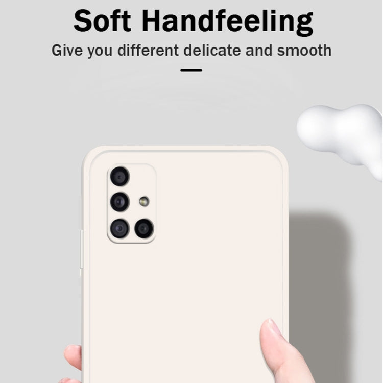 For Samsung Galaxy M51 Solid Color Imitation Liquid Silicone Straight Edge Dropproof Full Coverage Protective Case(Blue)