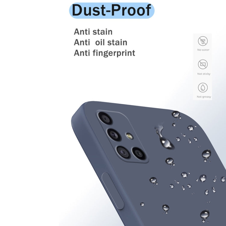 For Samsung Galaxy M51 Solid Color Imitation Liquid Silicone Straight Edge Dropproof Full Coverage Protective Case(Blue)