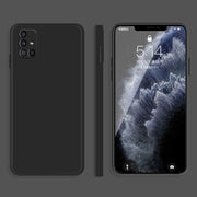 For Samsung Galaxy M51 Solid Color Imitation Liquid Silicone Straight Edge Dropproof Full Coverage Protective Case(Black)