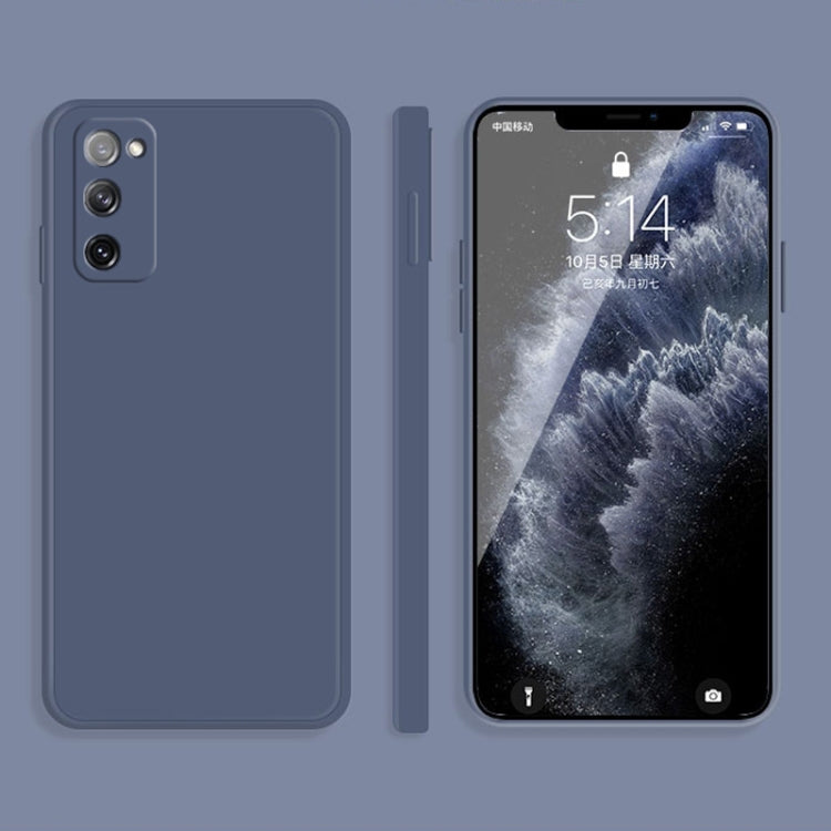 For Samsung Galaxy S20 FE Solid Color Imitation Liquid Silicone Straight Edge Dropproof Full Coverage Protective Case(Grey)