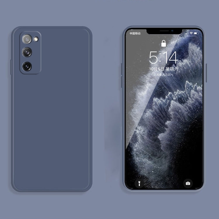 For Samsung Galaxy S20 FE Solid Color Imitation Liquid Silicone Straight Edge Dropproof Full Coverage Protective Case(Grey)