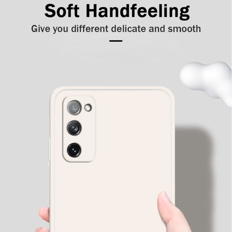 For Samsung Galaxy S20 FE Solid Color Imitation Liquid Silicone Straight Edge Dropproof Full Coverage Protective Case(Grey)