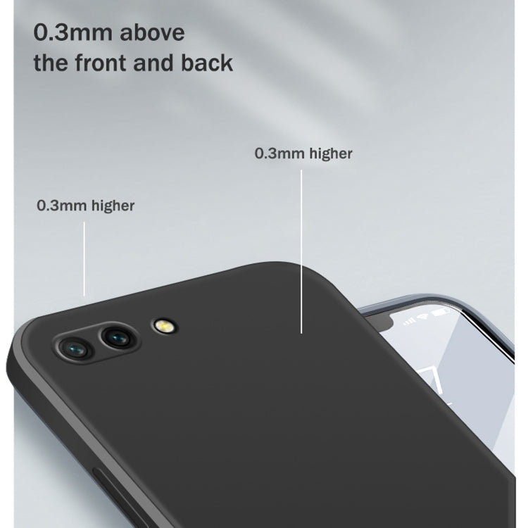For Honor 10 Solid Color Imitation Liquid Silicone Straight Edge Dropproof Full Coverage Protective Case(Blue)