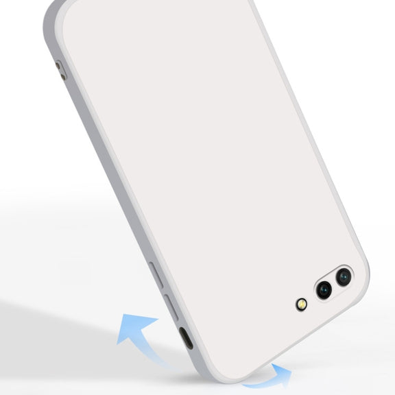 For Honor 10 Solid Color Imitation Liquid Silicone Straight Edge Dropproof Full Coverage Protective Case(Blue)
