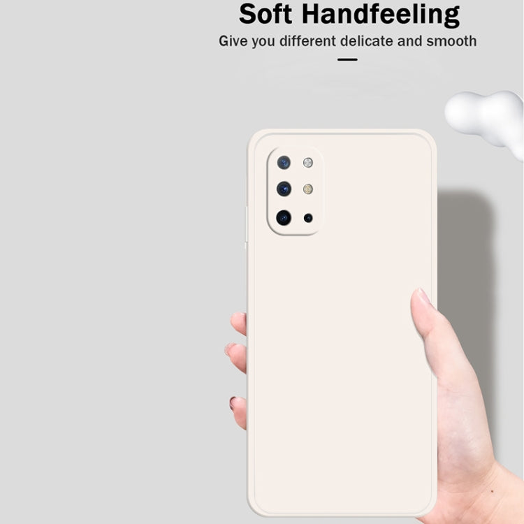 For OnePlus 8T Solid Color Imitation Liquid Silicone Straight Edge Dropproof Full Coverage Protective Case(Blue)
