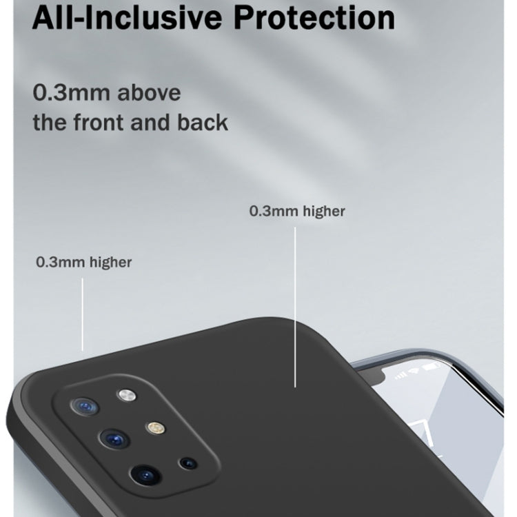 For OnePlus 8T Solid Color Imitation Liquid Silicone Straight Edge Dropproof Full Coverage Protective Case(Blue)