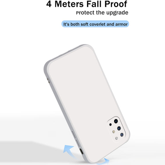 For OnePlus 8T Solid Color Imitation Liquid Silicone Straight Edge Dropproof Full Coverage Protective Case(Blue)