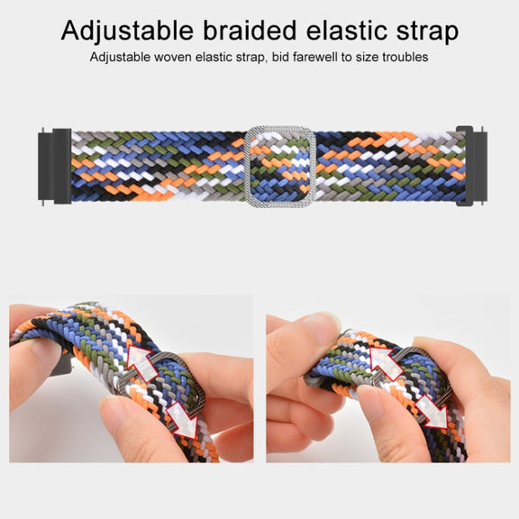 22mm Universal Adjustable Nylon Braided Elasticity Watch Band(Black)