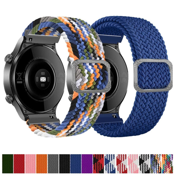 22mm Universal Adjustable Nylon Braided Elasticity Watch Band(Red Black)