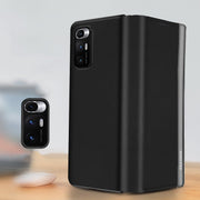 For Xiaomi Mi Mix Fold Matte First Layer Cowhide Folding Leather Case(Black)