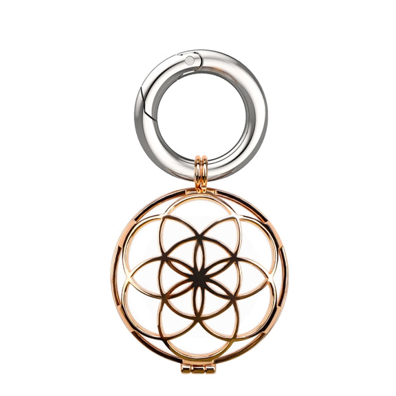 Copper Jewelry Style Shockproof Protective Cover Case with Keychain Hook Loop For AirTag(Rose Gold)