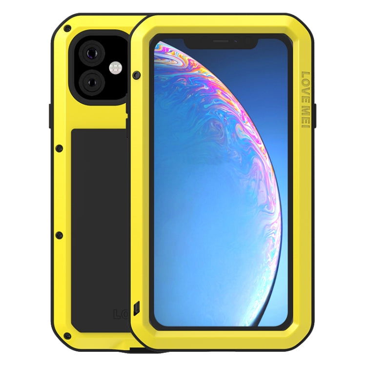 For iPhone 11 LOVE MEI Metal Shockproof Water-resistant Dustproof Protective Case(Yellow)
