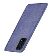 For OPPO Reno5 5G / Find X3 Lite Shockproof Crocodile Texture PC + PU Case(Blue)