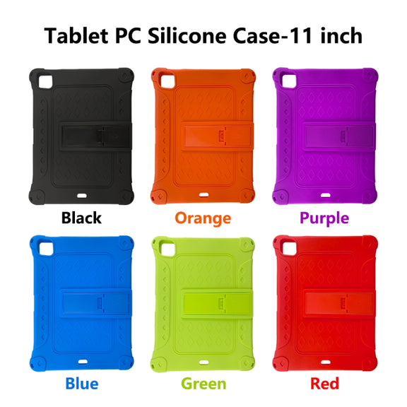 All-inclusive Silicone Shockproof Case with Holder For iPad Pro 12.9 2021 / 2020(Blue)