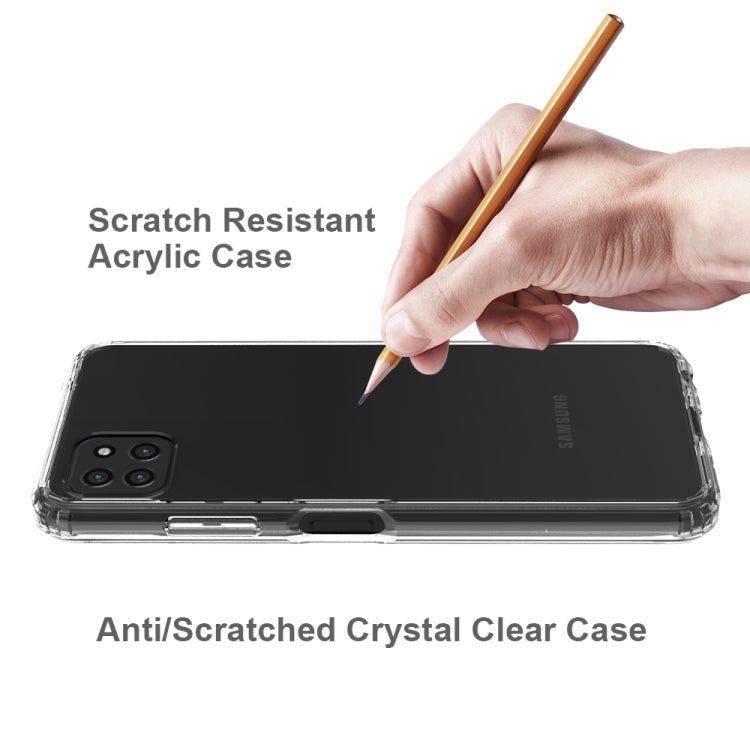 For Samsung Galaxy A22 5G Shockproof Scratchproof TPU + Acrylic Protective Case(Transparent)