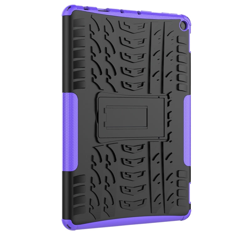 For Amazon Fire HD 10 2021 Tire Texture Shockproof TPU+PC Protective Case with Holder(Purple)