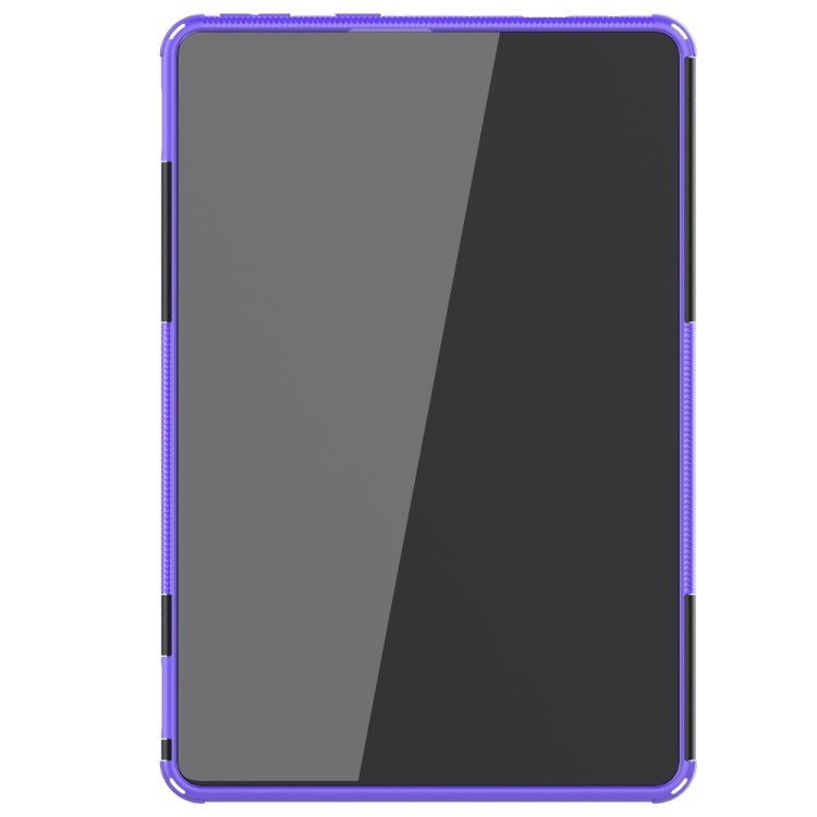 For Amazon Fire HD 10 2021 Tire Texture Shockproof TPU+PC Protective Case with Holder(Purple)
