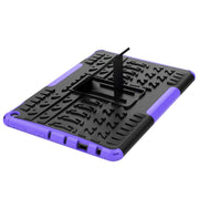 For Amazon Fire HD 10 2021 Tire Texture Shockproof TPU+PC Protective Case with Holder(Purple)