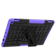 For Amazon Fire HD 10 2021 Tire Texture Shockproof TPU+PC Protective Case with Holder(Purple)