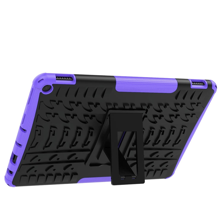 For Amazon Fire HD 10 2021 Tire Texture Shockproof TPU+PC Protective Case with Holder(Purple)