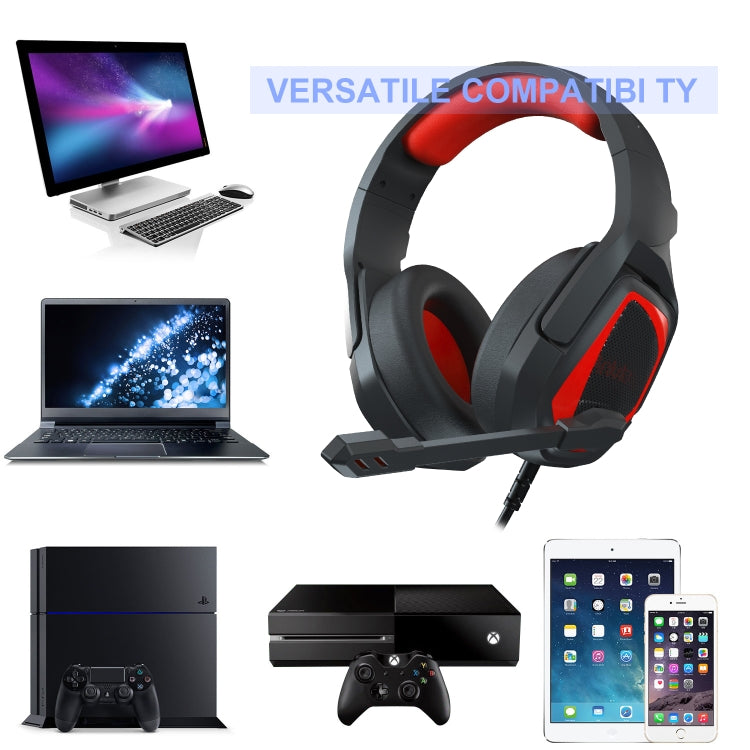 Anivia MH602 3.5mm Wired Gaming Headset with Microphone(Black Red)