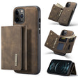 For iPhone 12 Pro Max DG.MING M1 Series 3-Fold Multi Card Wallet + Magnetic Back Cover Shockproof Case with Holder Function(Coffee) - iPhone 12 Pro Max Cases by DG.MING | Online Shopping South Africa | PMC TechLife | Buy Now Pay Later Mobicred