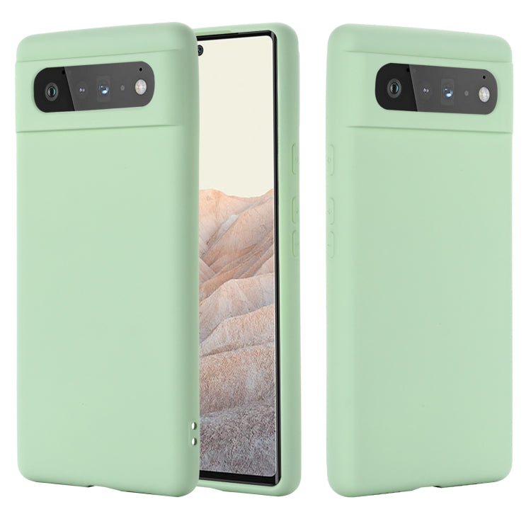 For Google Pixel 6 Pure Color Liquid Silicone Shockproof Full Coverage Case(Green)