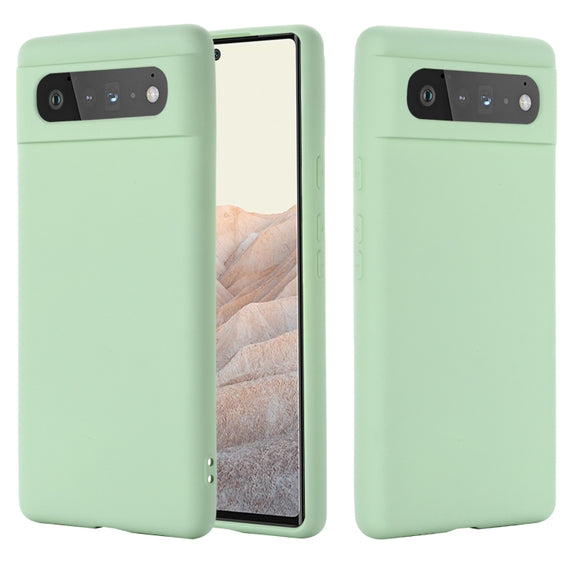 For Google Pixel 6 Pure Color Liquid Silicone Shockproof Full Coverage Case(Green)