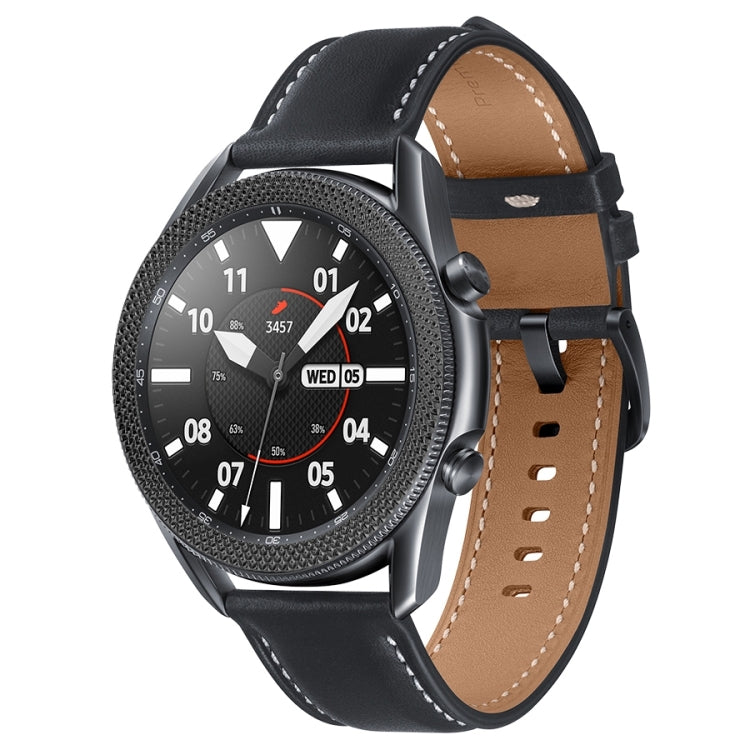 For Samsung Galaxy Watch 3 41mm Smart Watch Rhombus Texture Bezel Ring(Black) - Watch Cases by ENKAY