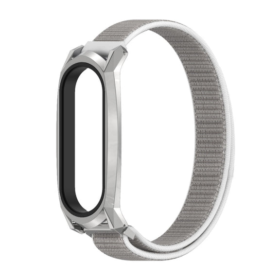 For Xiaomi Mi Band 6 / 5 / 4 / 3 Mijobs GT Nylon Loop Watch Band(Seashell Silver) - Watch Bands by MIJOBS