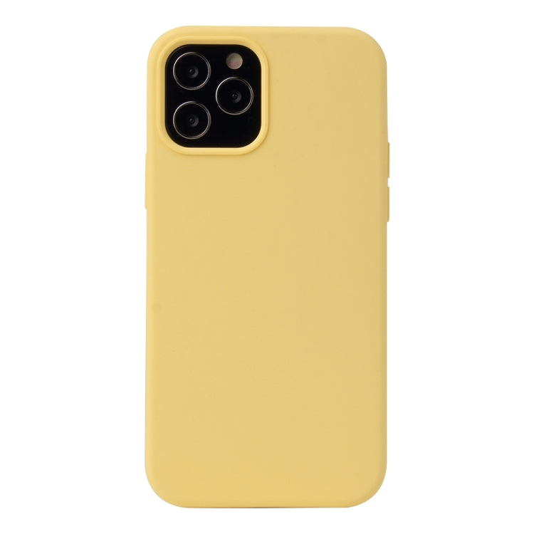 For iPhone 13 Solid Color Liquid Silicone Shockproof Protective Case(Yellow)
